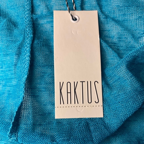 Turquoise & White Knit Sleeveless Vest / Cardigan Women’s Large by Kaktus - Picture 10 of 13